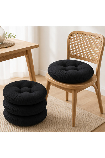 Yuvina 4'lü Yuvarlak Sandalye Minderi 40 cm – Yumuşak Dolgulu, Makinede Yıkan...