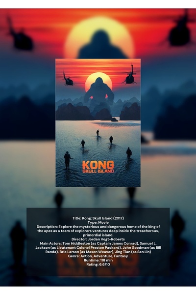 OEM Poster Infografic Kong: Insula Sanii, Film Actiune Aventura, Carton 250g, A4