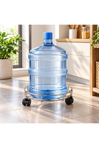 Turkco 19 Litre Damacana Altlığı Tekerlekli Metal Tüp ve Saksı Taşıyıcı Stand