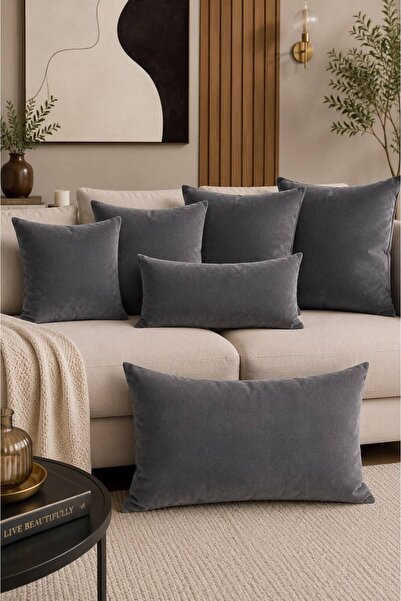 KIRLENT TEKSTİL Royal Series Suede Velvet Textured Decorative Living Room Sof...