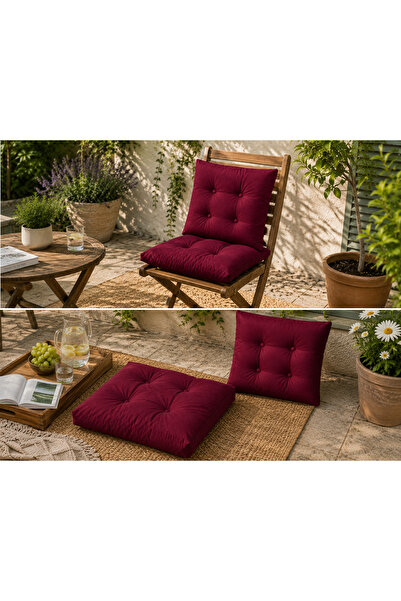 Yuvina 50x50 cm Kapitone Sandalye Minderi – Kare Oturma Minderi – Ev, Balkon,...