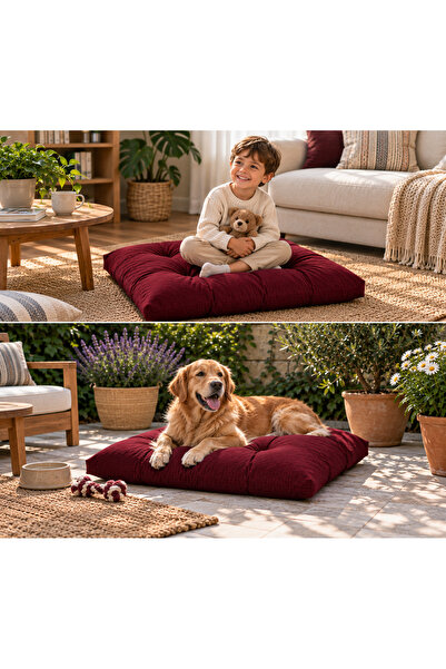 Yuvina 70x70 cm Kapitone Yer Minderi – Kare Oturma Minderi – Ev, Balkon, Bahç...