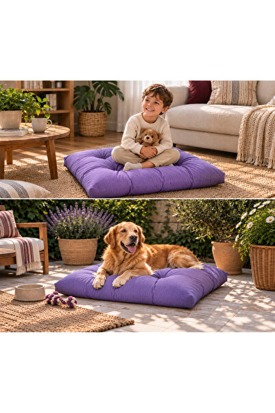 Yuvina 70x70 cm Kapitone Yer Minderi – Kare Oturma Minderi – Ev, Balkon, Bahç...