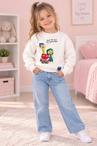 Çipil Beyaz Karekterli Sweatshirt
