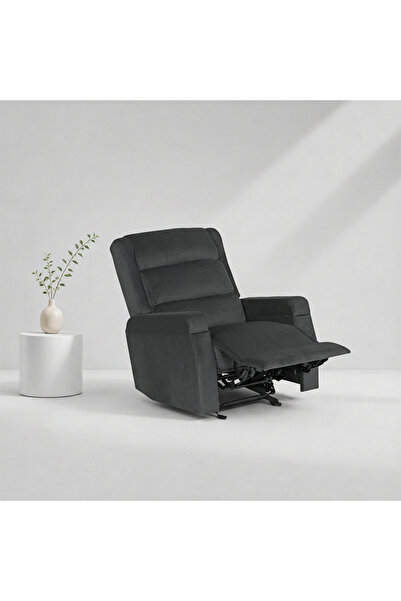 BACK CARE كرسي استرخاء بقاعدة ثابتة، مخمل، مزود بمسند للقدمين، أسود، MG-7-S