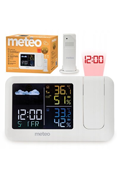 METEO Stație meteo SP208 cu DCF, afișaj meteo, proiector laser și senzor exte...