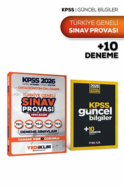 Yediiklim Yayınları 2026 KPSS Ortaöğretim Ön Lisans GY-GK Türkiye Geneli Sına...