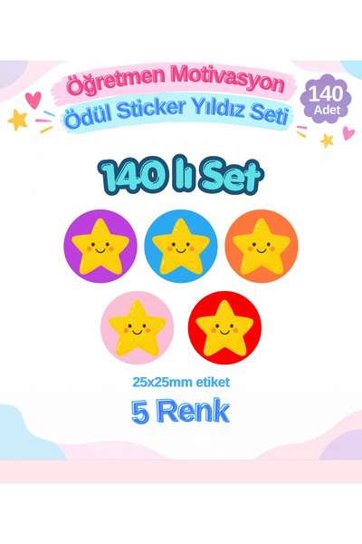 Seçkin Trend Okul, Öğretmen Ödülü, Öğrenci Motivasyon Yıldızlı Sticker Seti 2...