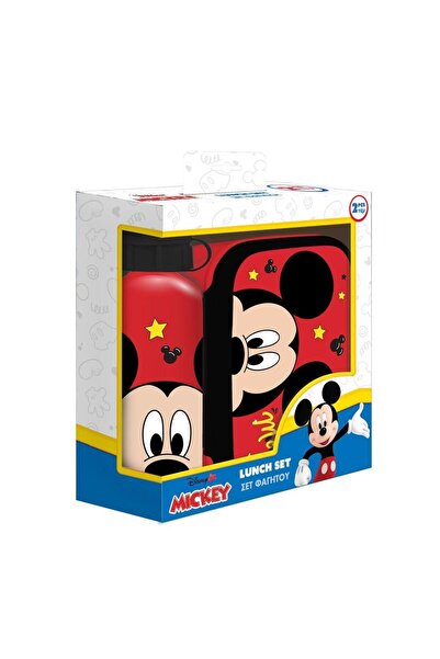 Disney Σετ φαγητού Μίκυ Μάους: Δοχείο φαγητού 800ml - Παγούρι νερού αλουμινίο...