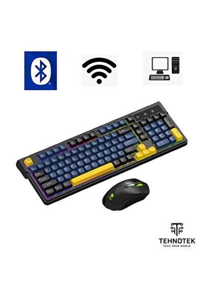 TehnoTek Wireless keyboard and mouse kit, TehnoTek, wireless connection, blue...