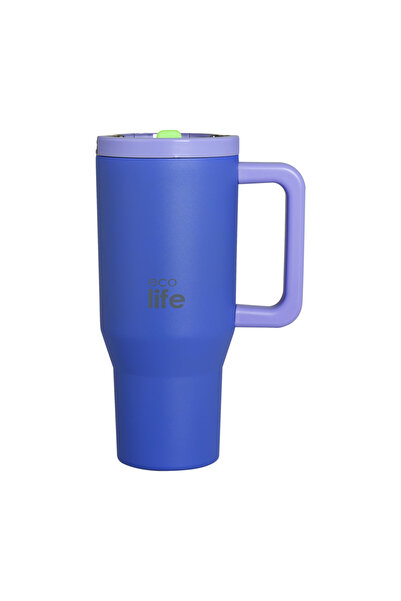 Ecolife ΘΕΡΜΟΠΟΤΗΡΙ ΜΕ 2 ΛΑΒΕΣ ΚΑΙ ΚΑΠΑΚΙ 900ML - ΜΠΛΕ ΜΩΒ