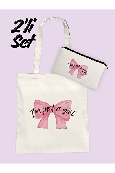 Hayali Şeyler I'm Just A Girl Bez Çanta ve Kalemlik 2'li Set