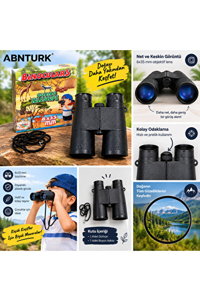 abnturk Siyah Renk Askılı Mercekli Dürbün Doğa Ve Macera Sever Çocuklar İçin ...