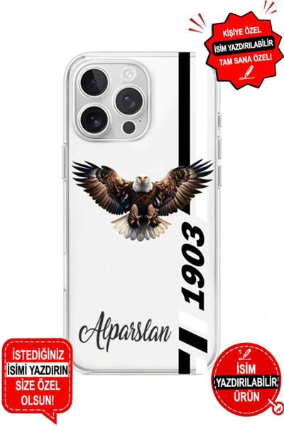 3GEN CASE iPhone 14 Pro Uyumlu Kişiye Özel İsim Eklenebilir Desenli Şeffaf Si...