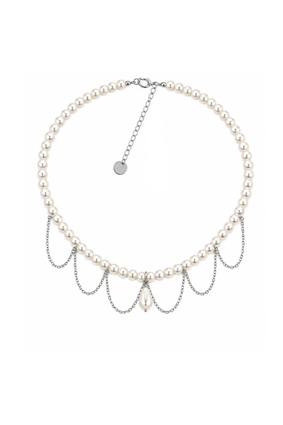 İno 3 Choker İnci Detaylı İthal 925 Ayar Gümüş Kolye Altın Kaplama – MS4107