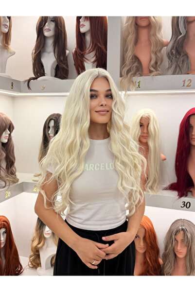 favorim peruk Platin dalgalı vip mat yapıda dalgalı tül peruk
