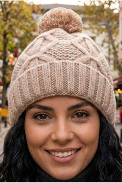 Uniquetrenders Women's Pompom Hair Braided Metallic Thread Knitwear Winter Be...