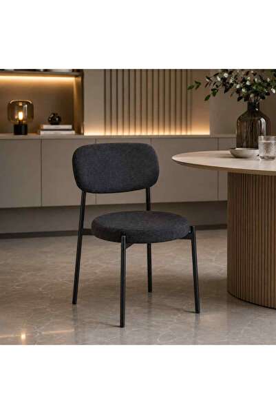Palma homez Light Gray Chenille Chair 80X46X46 cm - Dining Table Chair