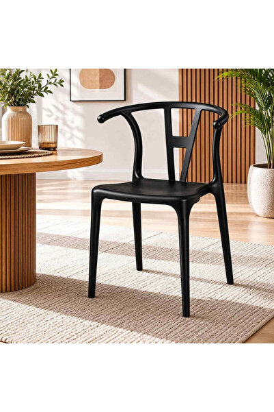 Palma homez كرسي بلاستك رمادي 75×40×39 سم - كرسي سفرة بلاستيك
