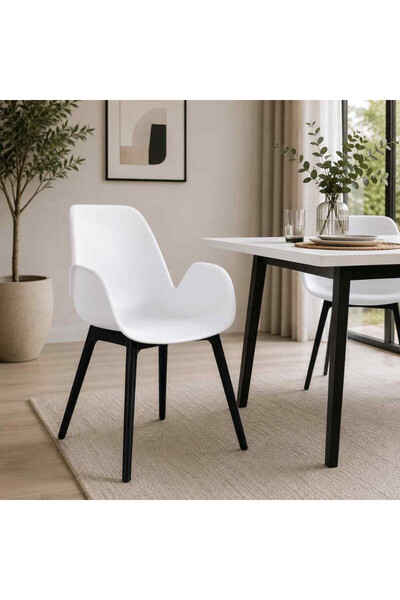 Palma homez Black Plastic Chair 86X55X44 cm - Plastic Pouf Chair