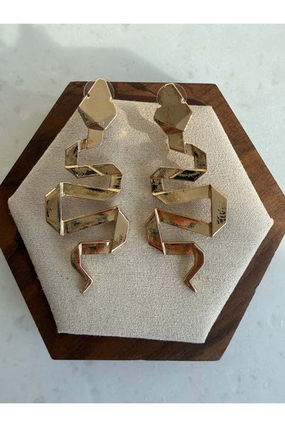 My Joyas Design Zr Model Metal Snake Earrings