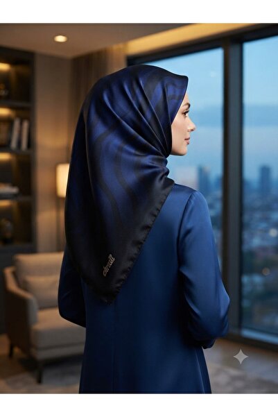 ALLURİNG THE BETTER ONE Ebruli Baskılı Kristal Eşarp