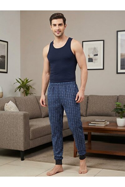 Uzunlar Tekstil %100 Pamuk Erkek Paça Ribanalı Kışlık Tek Pijama altı İçi Şar...