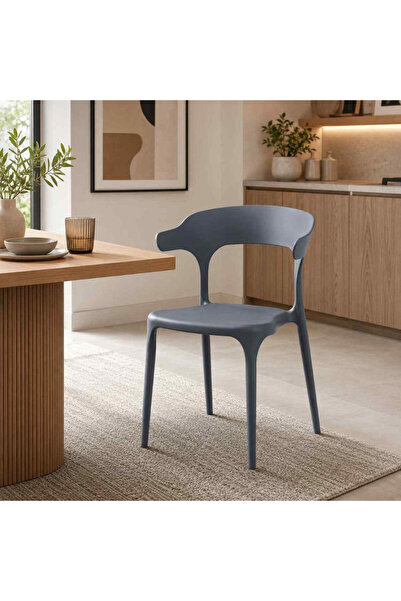 Palma homez كرسي بلاستك بني فاتح 75×39×37 سم - كرسي مطبخ بلاستيك