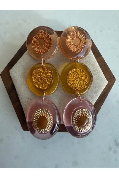 My Joyas Design Zr Model 3-Piece Resin Flower Earrings