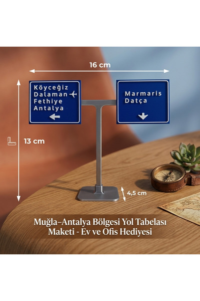 BASKIDURAĞI Muğla - Antalya Yol Tabelası Oyuncak maket