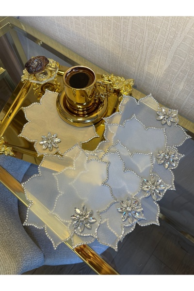 Rose Atelier Bursa Gümüş kahve Sunum Peçetesi 6lı - Glam