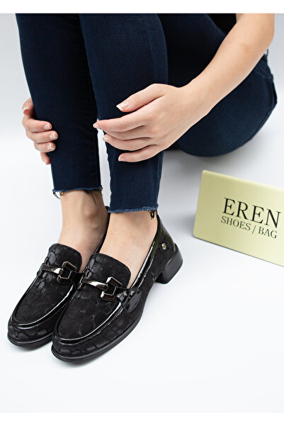 Mammamia 5509 Eren Shoes&Bag Genuine Leather Printed Buckle Detailed Thick an...