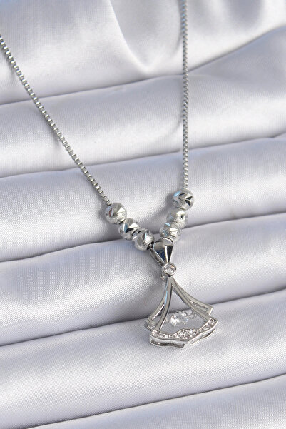 Livenda 316L Steel Chain Silver Color Gingko Leaf Model Zircon Stone Detail W...