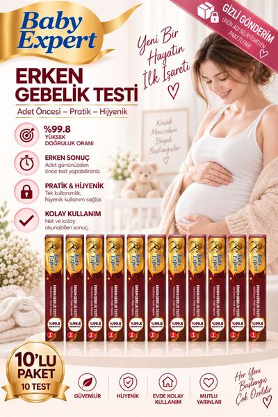 Baby Expert Erken Gebelik Testi %99.8 Kesin Sonuç X 10 Adet