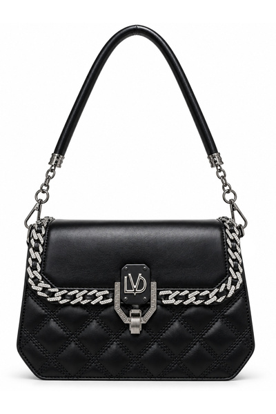 Levidor Quilted Embroidered Stone Detailed Double Strap Women's Stylish Hand ...
