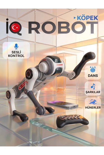Vezir Aksesuar Akıllı Robot Köpek – Uzaktan Kumandalı, Sesli Komutlu, Takla Atan, Dans Eden RGB Işıklı Robot