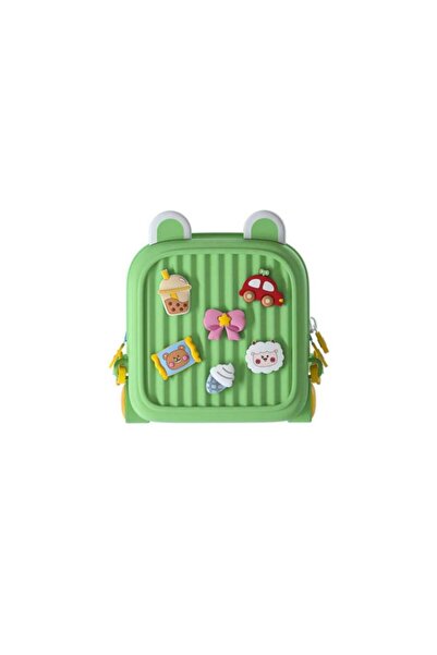 Picocici Easy Clean Silicone Rubber Green Children's Backpack 3D Embossed Car...