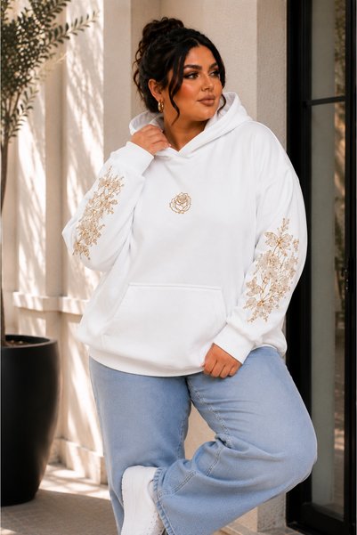 Rubonia Women's Plus Size Oversize Hooded Sweatshirt – Rose Flower Printed Youth Casual Comfortable Fit Hoodie L XL 2XL 3XL 4XL 5XL 6XL 7XL 8XL