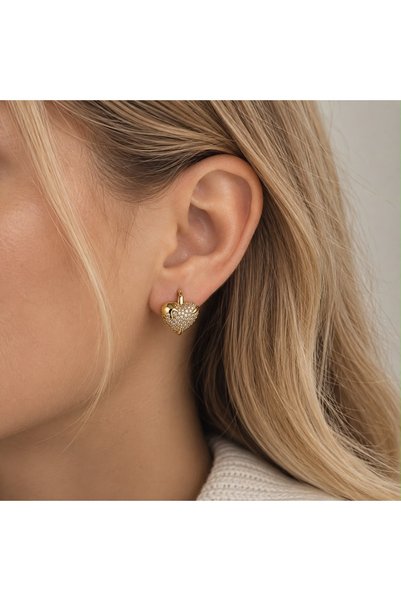 XUPING JEWELRY Stone heart earrings