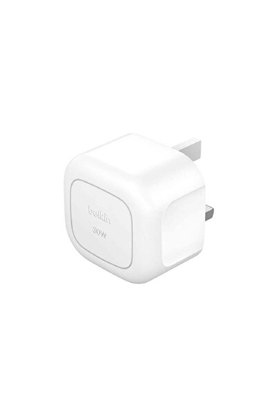 Belkin بيلكن شاحن حائط سريع 30W بمنفذ USB-C واحد وتقنية PD 3.1 ورؤوس قابلة لل...
