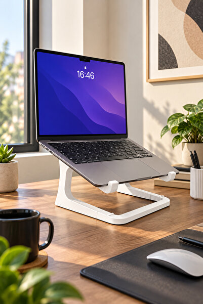 Lmz Design Beyaz Laptop Standı 11-14 İnç, Sökülebilir 3 Parça Notebook Yüksel...