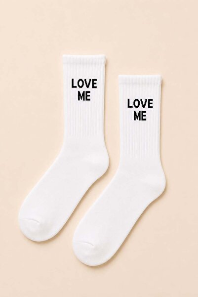 Ka Art Gallery Love Me Written White Unisex Socks