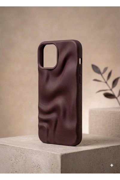 Turkuaz Store iPhone 16 Promax Compatible Wave Design Embossed Shock-Resistan...