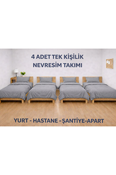 SADEN HOME 4-Piece Single Bedding Set with Fitted Sheets - Dormitory-Construc...