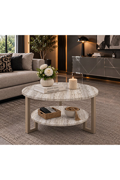SEDAŞ LIVING UNITS Milas TRAVERTEN Cappucino Ayaklı Orta Sehpa orta_sehpa_cev...