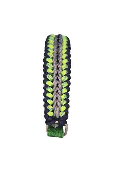 moonparacord Dog Collar Navy Blue Green Gray 41-47 cm