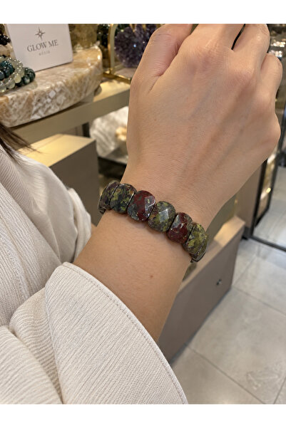 Generic Brand Natural Bloodstone Bracelet – Faceted Oval Cut Bloodstone Unise...