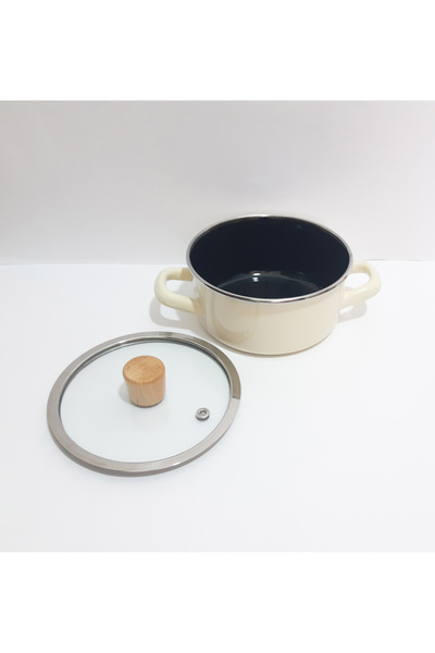 renkli çiçekler 14 cm Enamel Colorful Pot 1100 ml Cooking Pot Enamel Storage ...