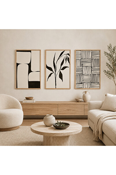 RDEKOR Pictură decorativă de perete înrămată, modernă, boemă, premium, din 3 ...