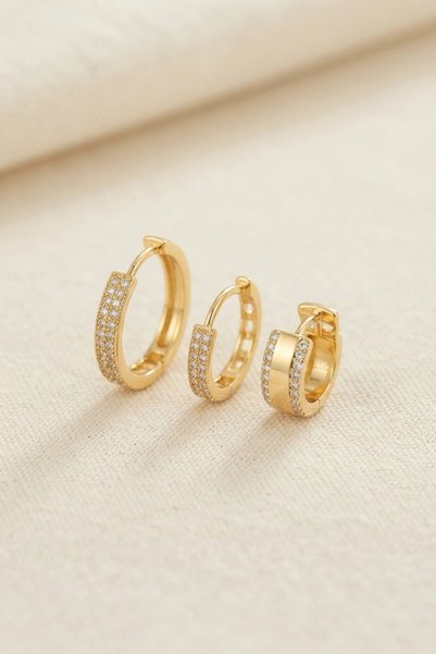Livenda Set of 3 Gold Color Hoop Model Earrings Tj-Bkp11956